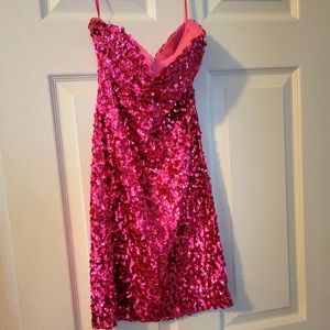 Sequin red sexy dress